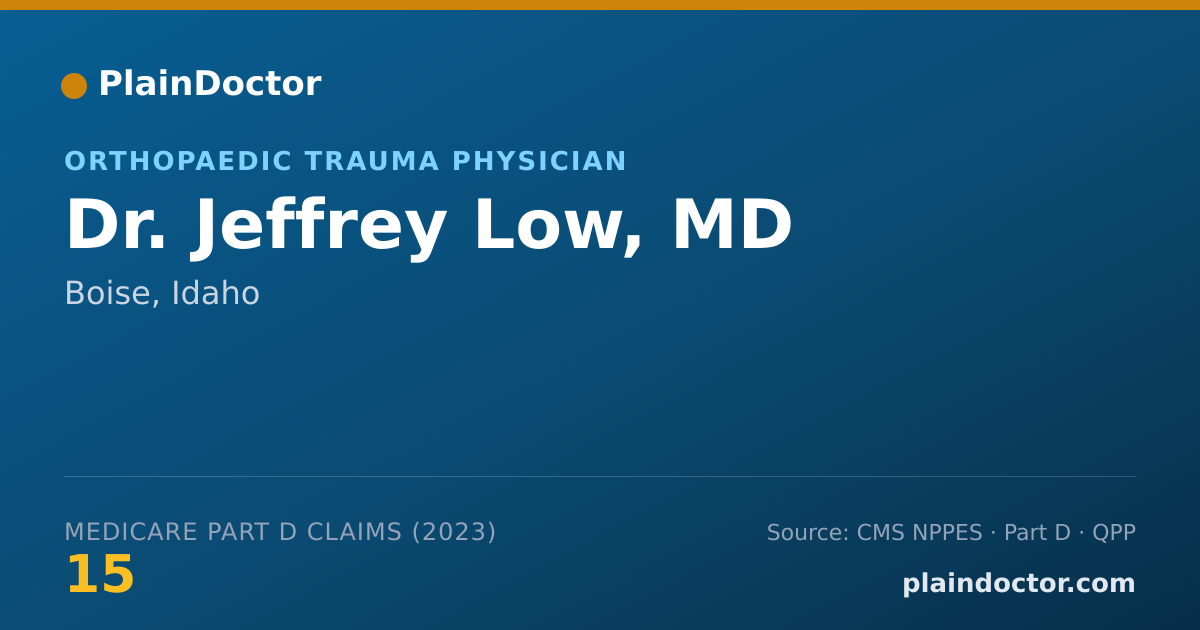 Shareable card for Jeffrey Low, MD - Orthopaedic Trauma Physician, Boise, ID