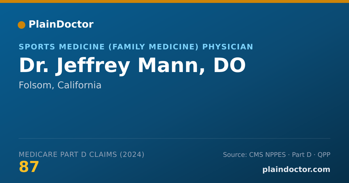 Shareable card for Jeffrey Mann, DO - Sports Medicine (Family Medicine) Physician, Folsom, CA