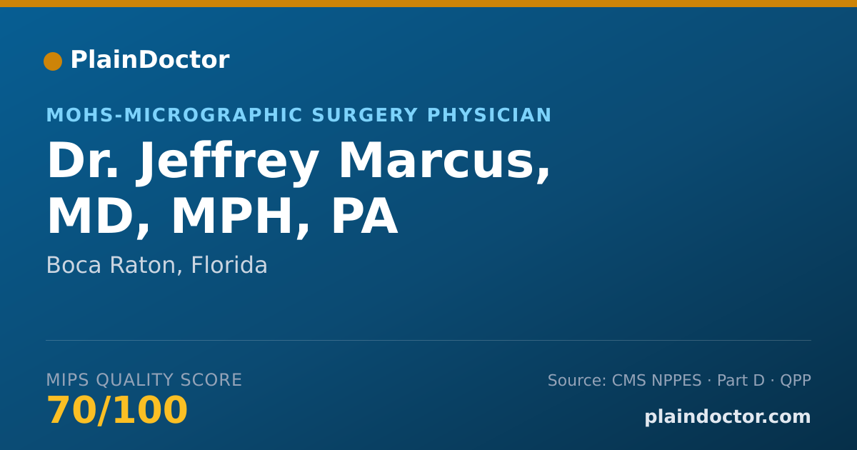 Shareable card for Jeffrey Marcus, MD, MPH, PA - MOHS-Micrographic Surgery Physician, Boca Raton, FL
