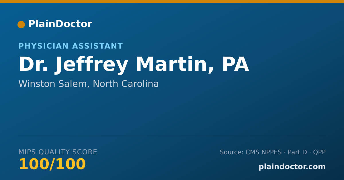 Shareable card for Jeffrey Martin, PA - Physician Assistant, Winston Salem, NC