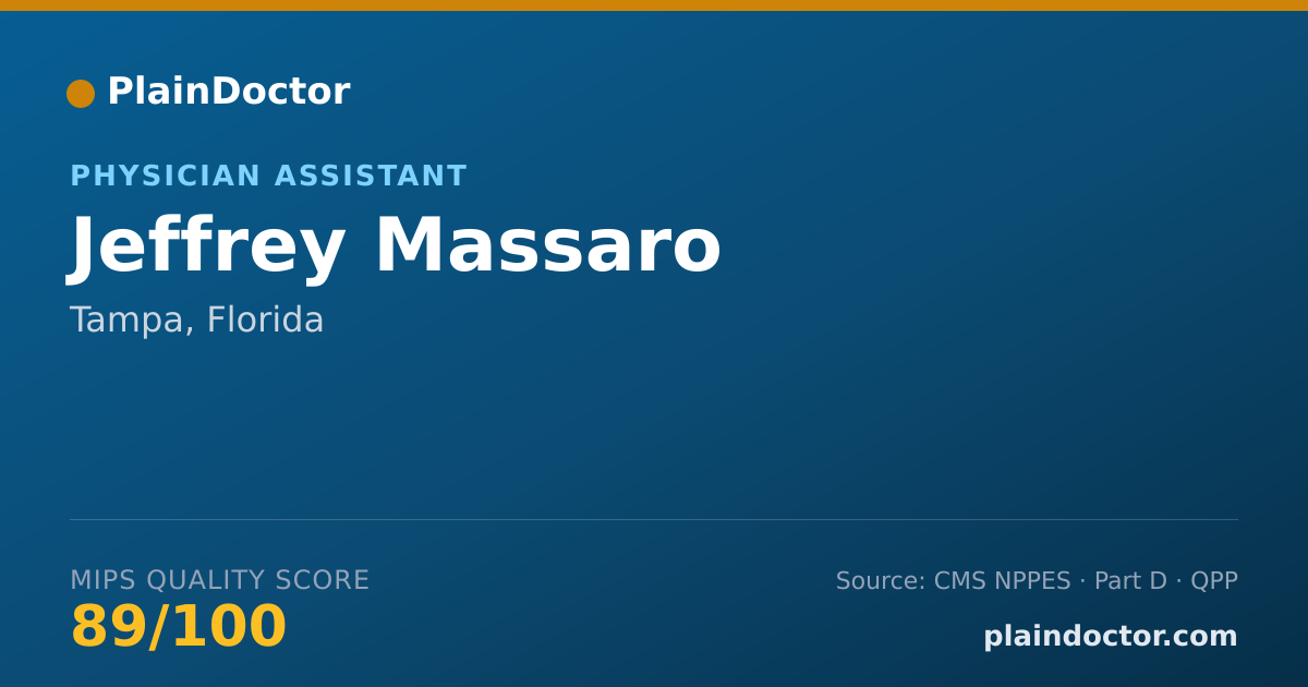 Shareable card for Jeffrey Massaro - Physician Assistant, Tampa, FL