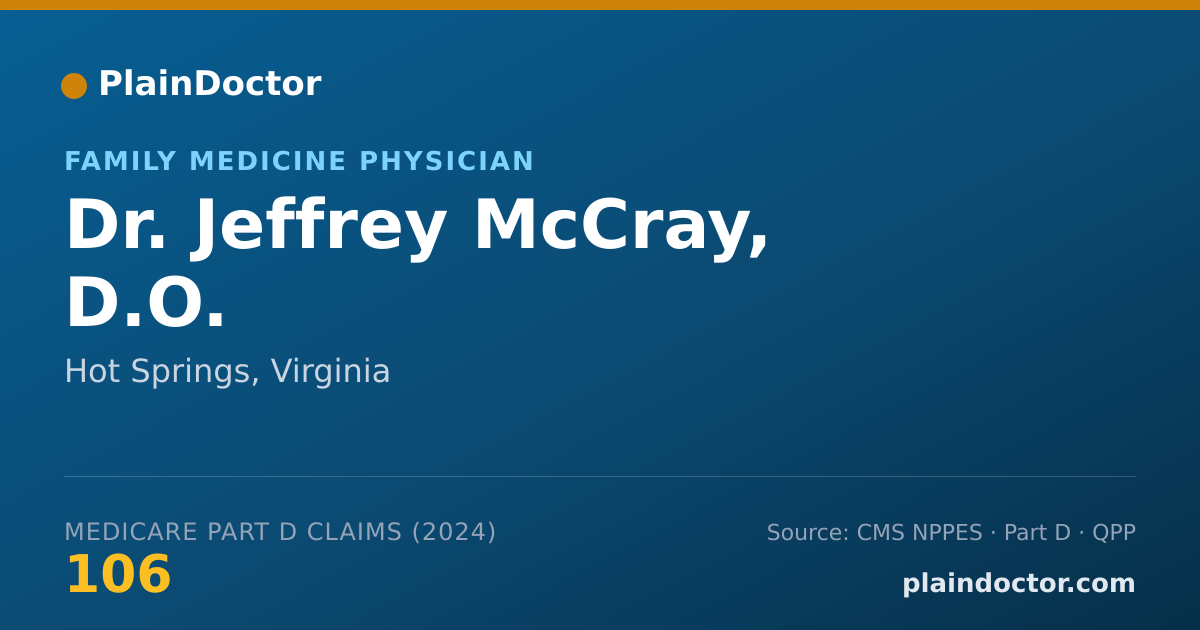 Shareable card for Jeffrey McCray, D.O. - Family Medicine Physician, Hot Springs, VA