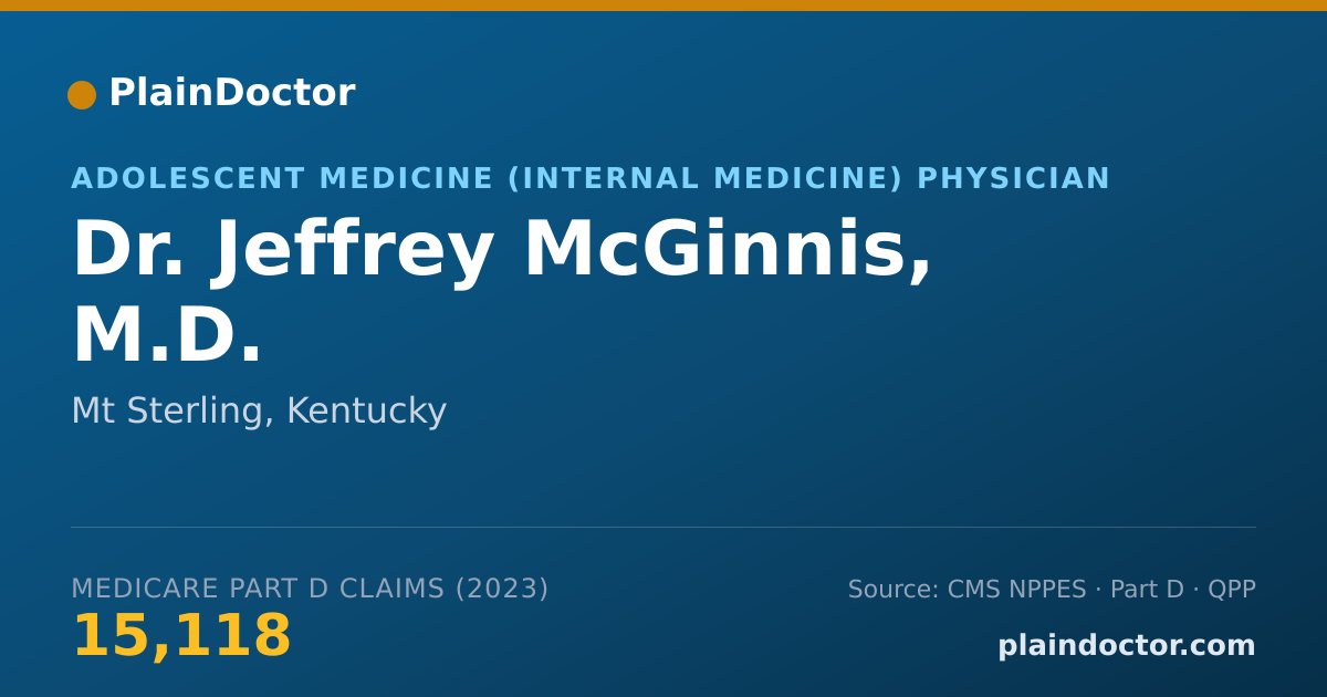 Shareable card for Jeffrey McGinnis, M.D. - Adolescent Medicine (Internal Medicine) Physician, Mt Sterling, KY