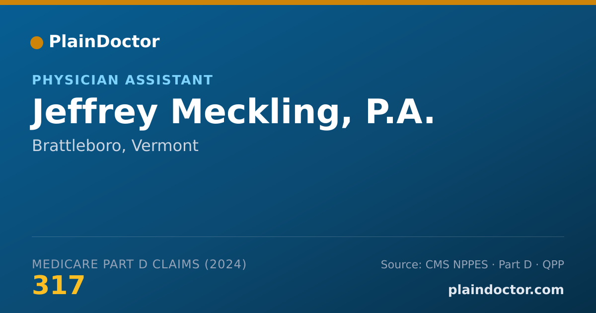 Shareable card for Jeffrey Meckling, P.A. - Physician Assistant, Brattleboro, VT