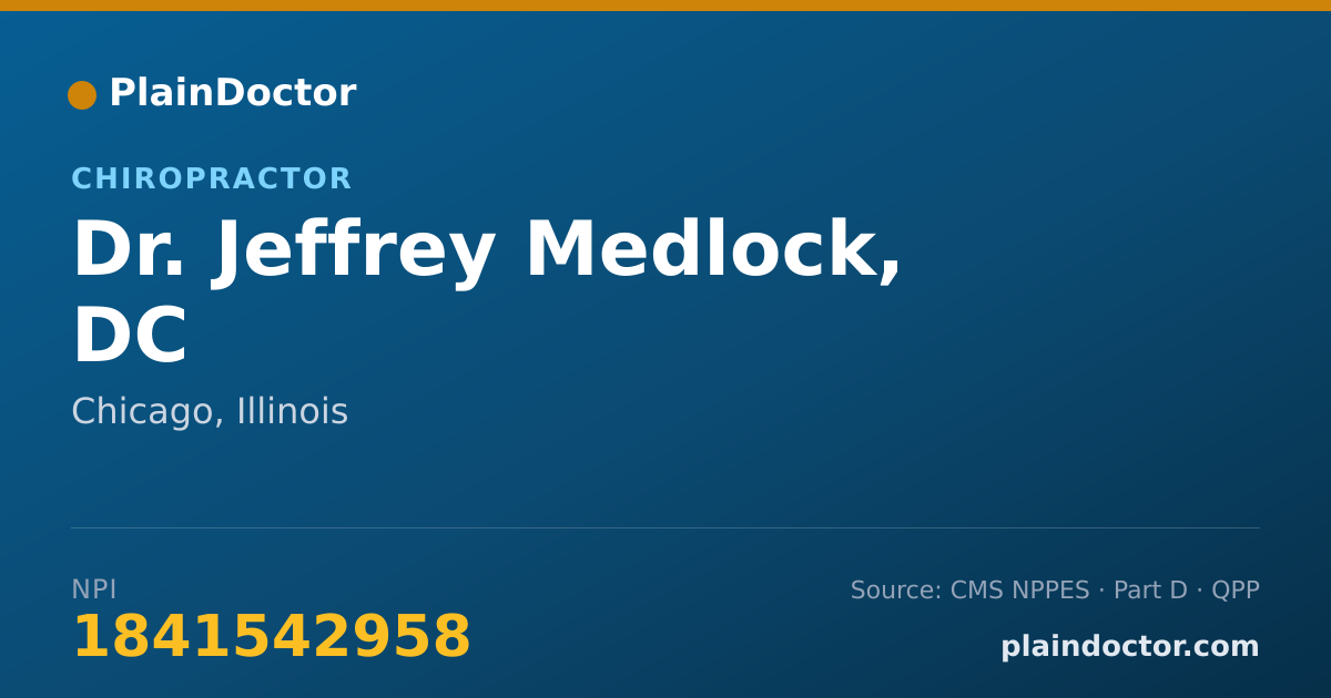 Shareable card for Jeffrey Medlock, DC - Chiropractor, Chicago, IL