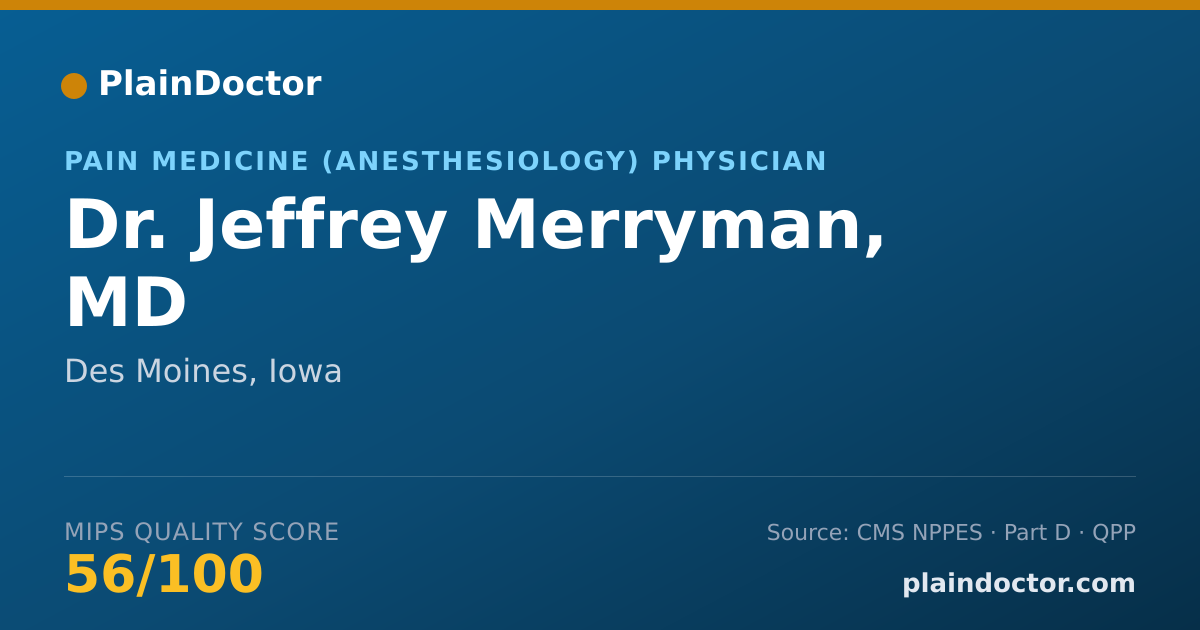 Shareable card for Jeffrey Merryman, MD - Pain Medicine (Anesthesiology) Physician, Des Moines, IA