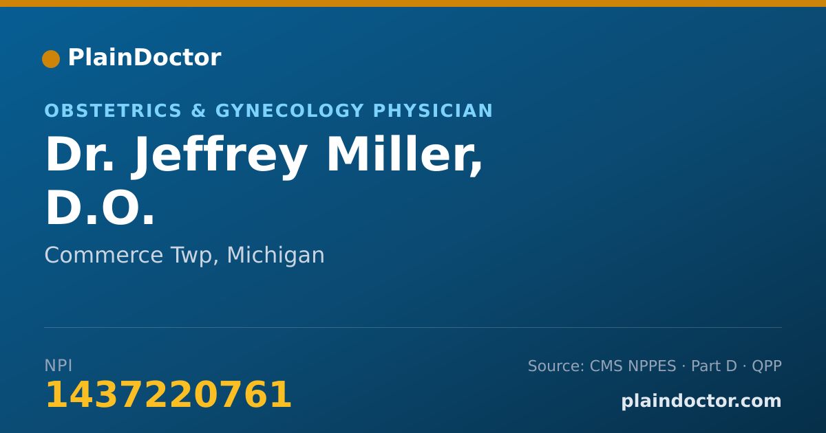 Shareable card for Jeffrey Miller, D.O. - Obstetrics & Gynecology Physician, Commerce Twp, MI