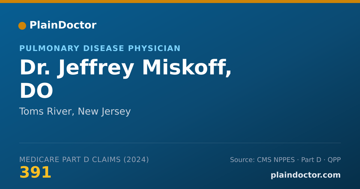 Shareable card for Jeffrey Miskoff, DO - Pulmonary Disease Physician, Toms River, NJ