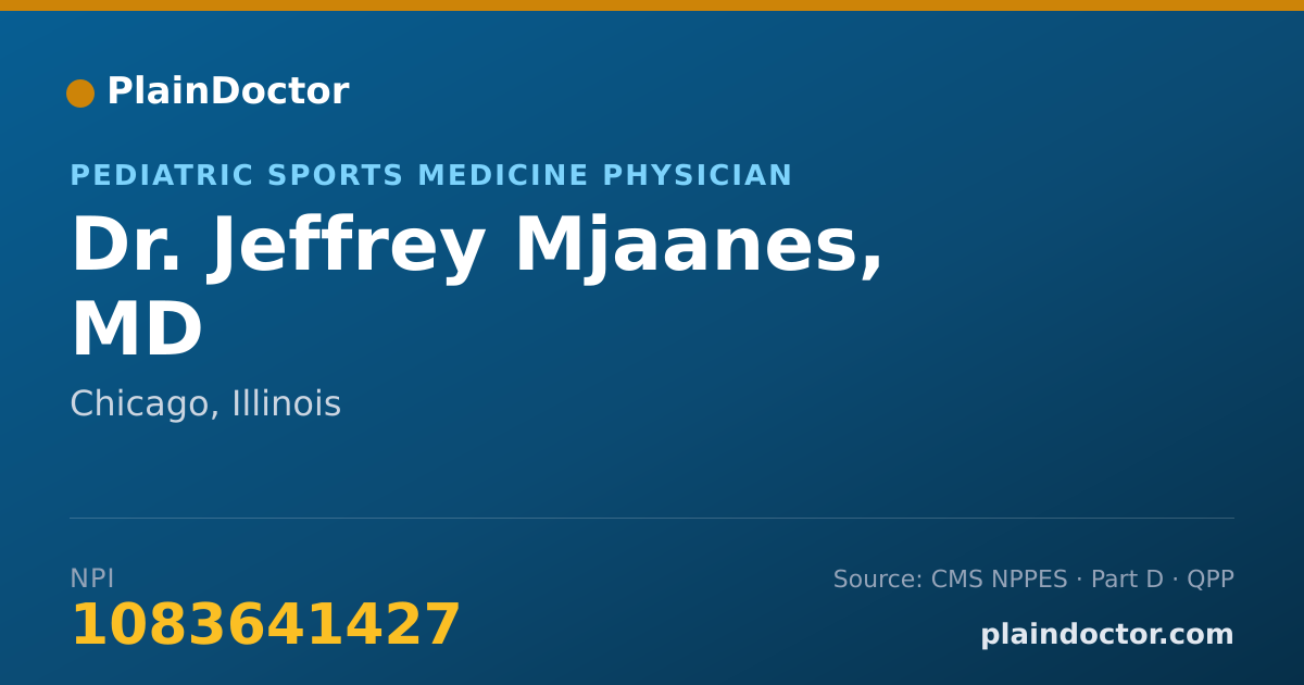 Shareable card for Jeffrey Mjaanes, MD - Pediatric Sports Medicine Physician, Chicago, IL