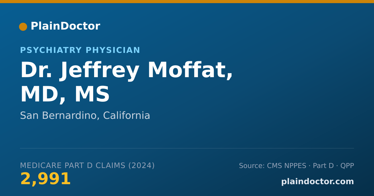 Shareable card for Jeffrey Moffat, MD, MS - Psychiatry Physician, San Bernardino, CA