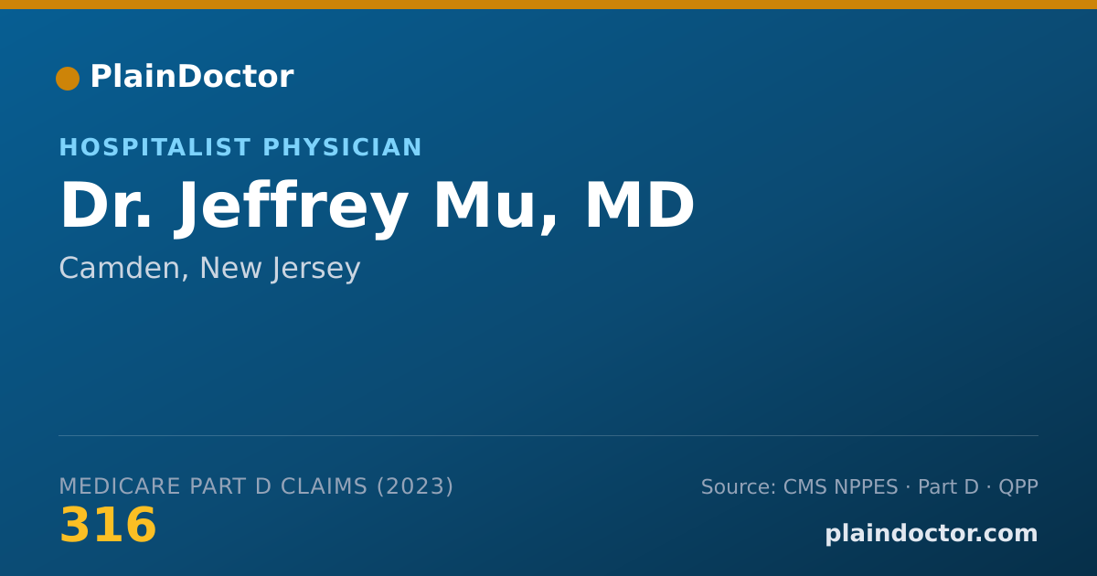 Shareable card for Jeffrey Mu, MD - Hospitalist Physician, Camden, NJ