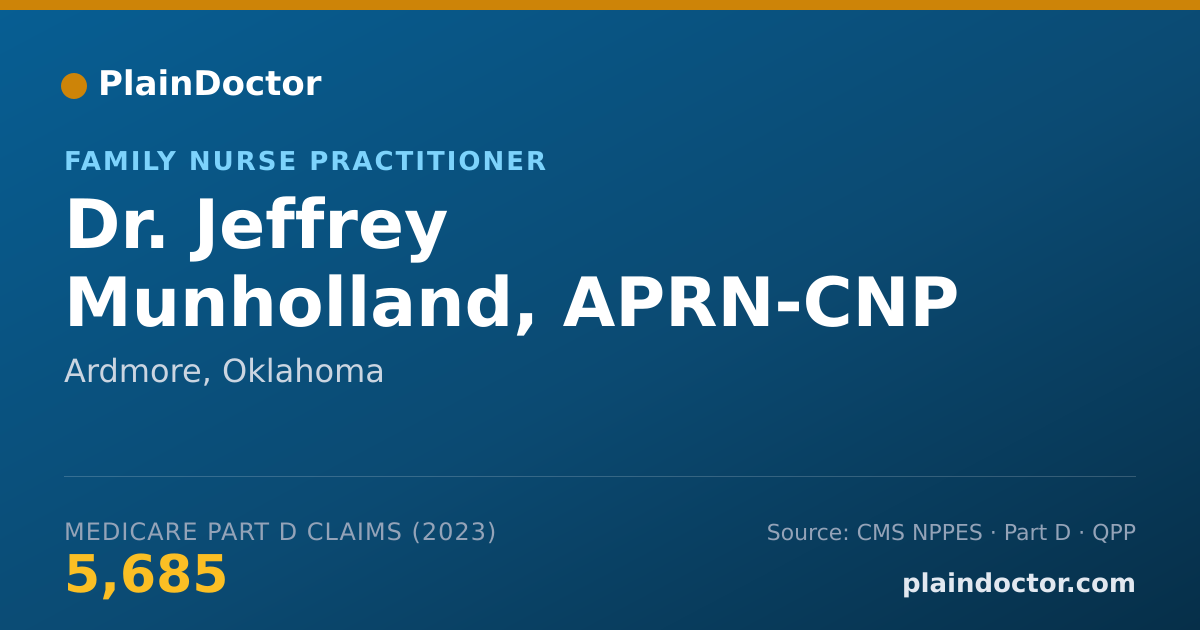 Shareable card for Jeffrey Munholland, APRN-CNP - Family Nurse Practitioner, Ardmore, OK