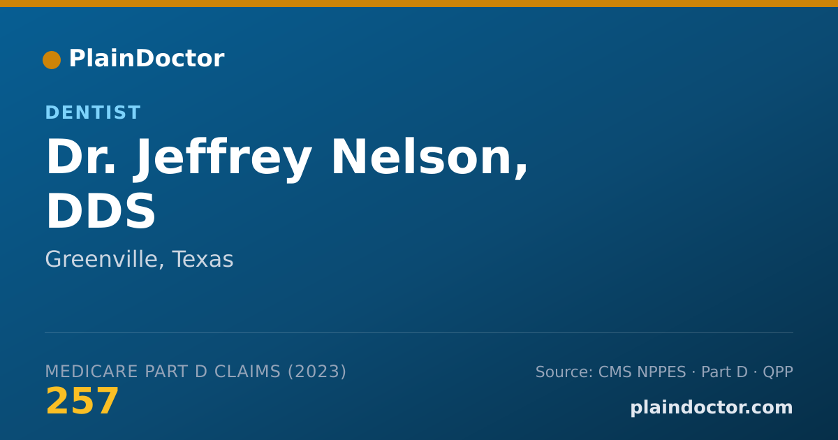 Shareable card for Jeffrey Nelson, DDS - Dentist, Greenville, TX