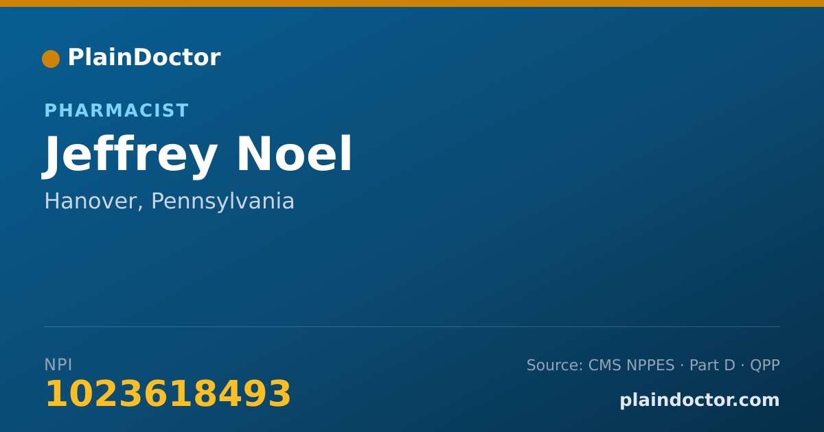 Shareable card for Jeffrey Noel - Pharmacist, Hanover, PA