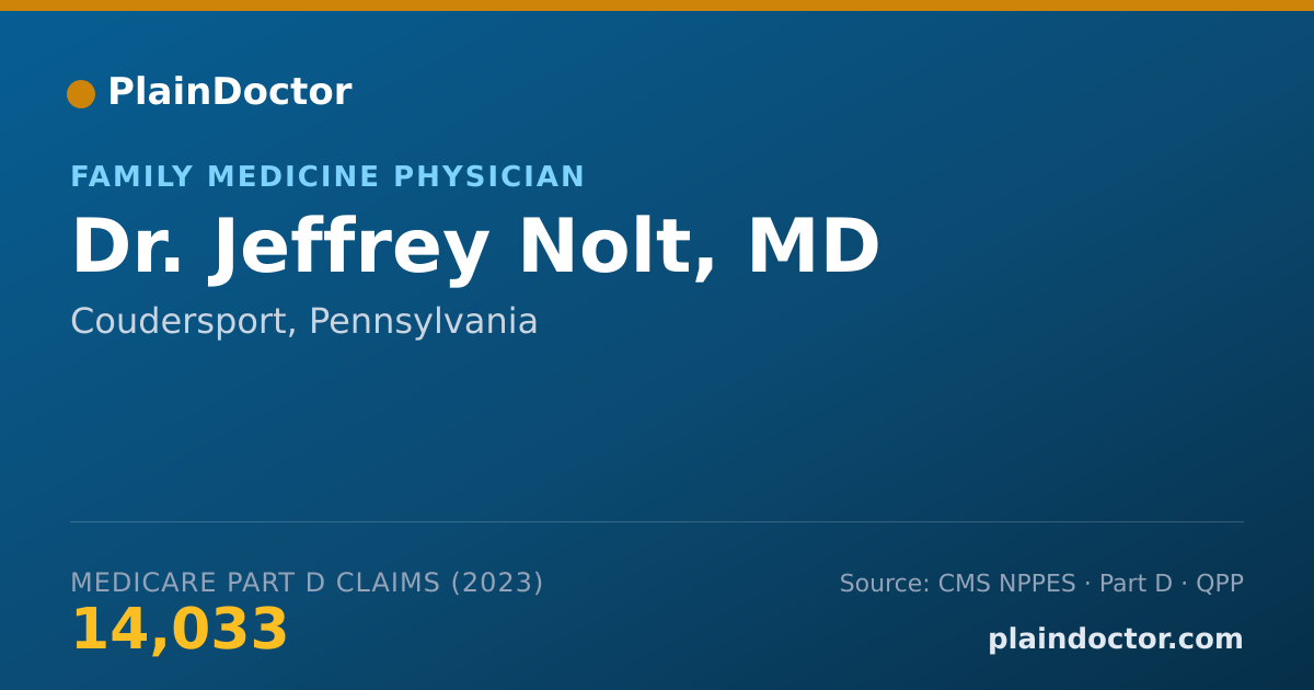 Shareable card for Jeffrey Nolt, MD - Family Medicine Physician, Coudersport, PA
