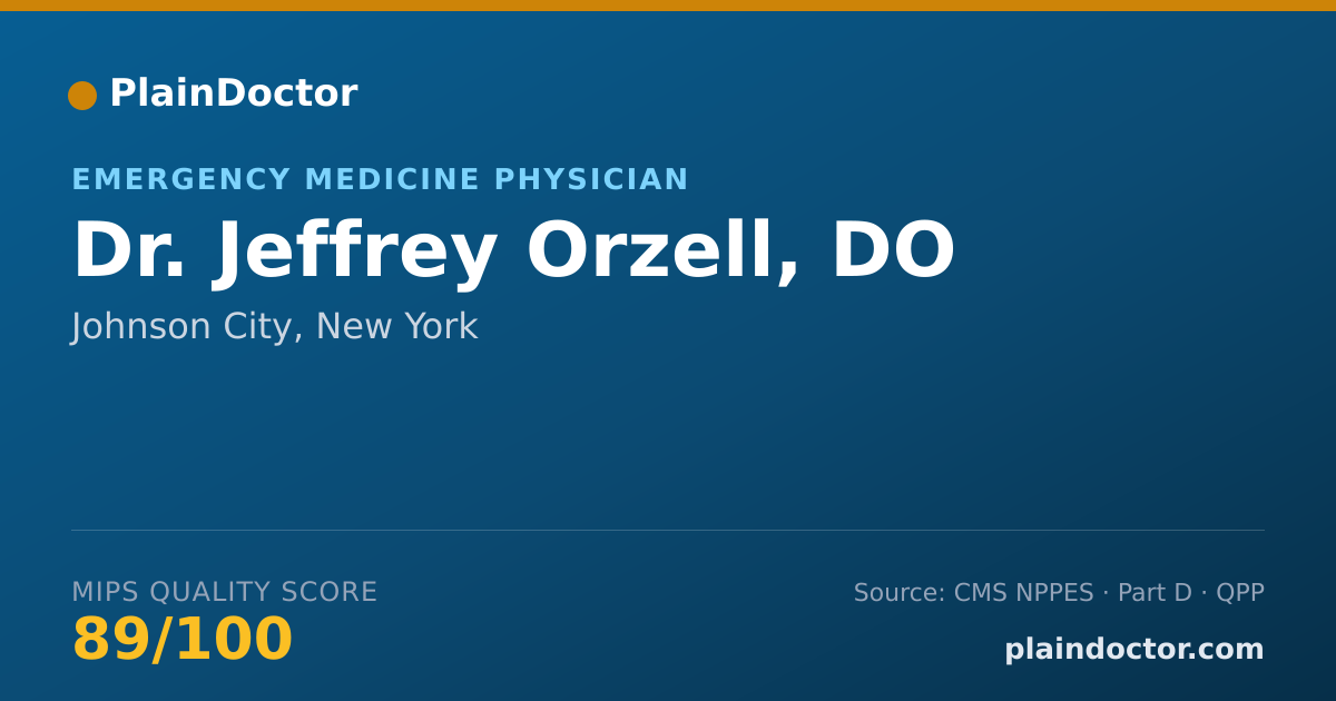 Shareable card for Jeffrey Orzell, DO - Emergency Medicine Physician, Johnson City, NY