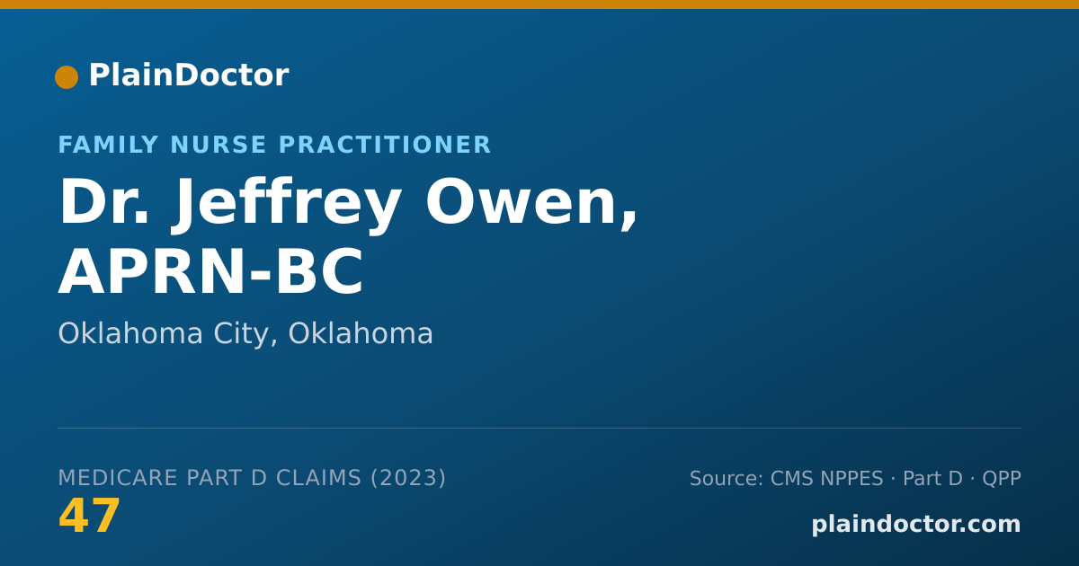 Shareable card for Jeffrey Owen, APRN-BC - Family Nurse Practitioner, Oklahoma City, OK