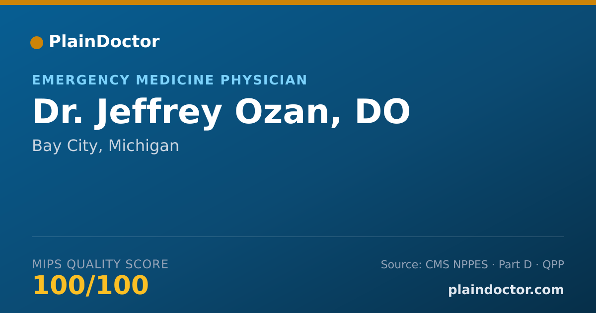 Shareable card for Jeffrey Ozan, DO - Emergency Medicine Physician, Bay City, MI