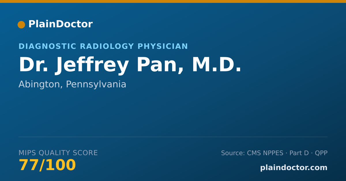 Shareable card for Jeffrey Pan, M.D. - Diagnostic Radiology Physician, Abington, PA