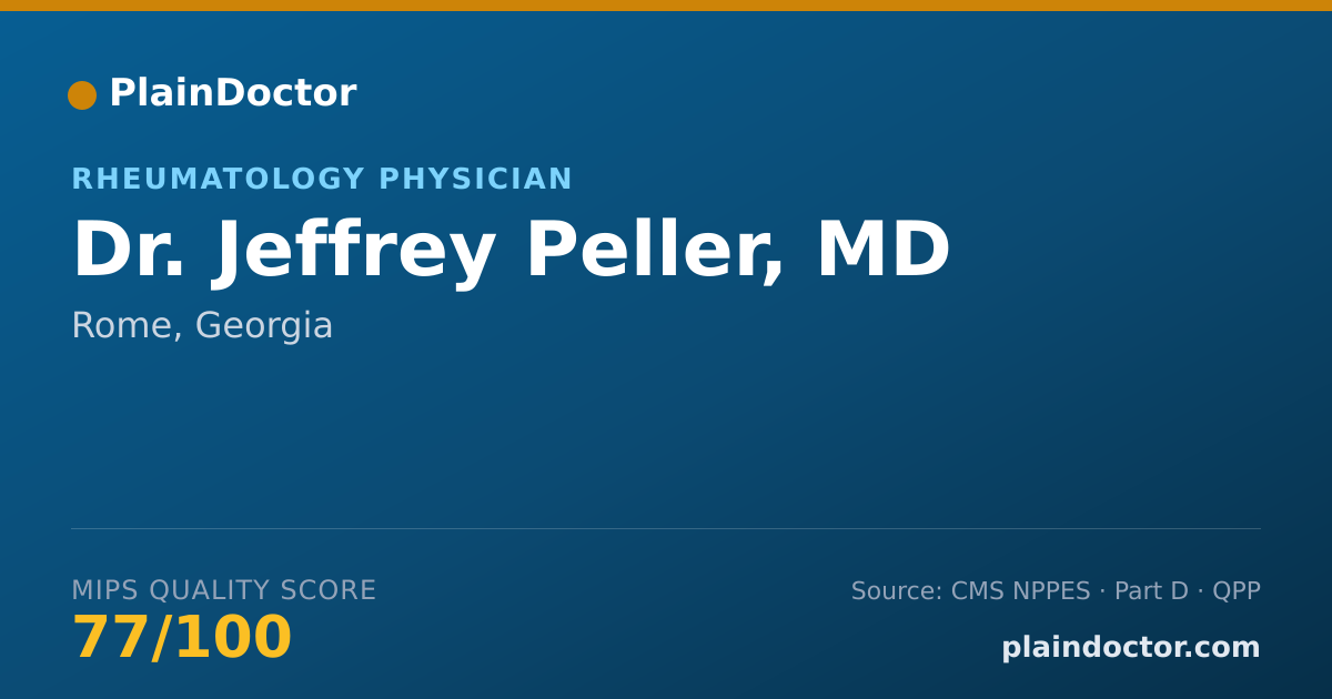 Shareable card for Jeffrey Peller, MD - Rheumatology Physician, Rome, GA