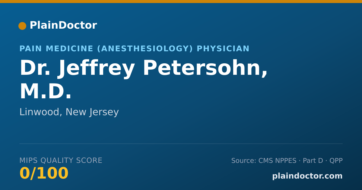 Shareable card for Jeffrey Petersohn, M.D. - Pain Medicine (Anesthesiology) Physician, Linwood, NJ
