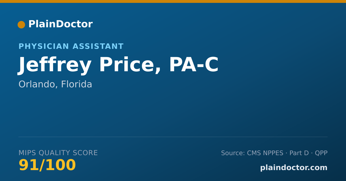 Shareable card for Jeffrey Price, PA-C - Physician Assistant, Orlando, FL