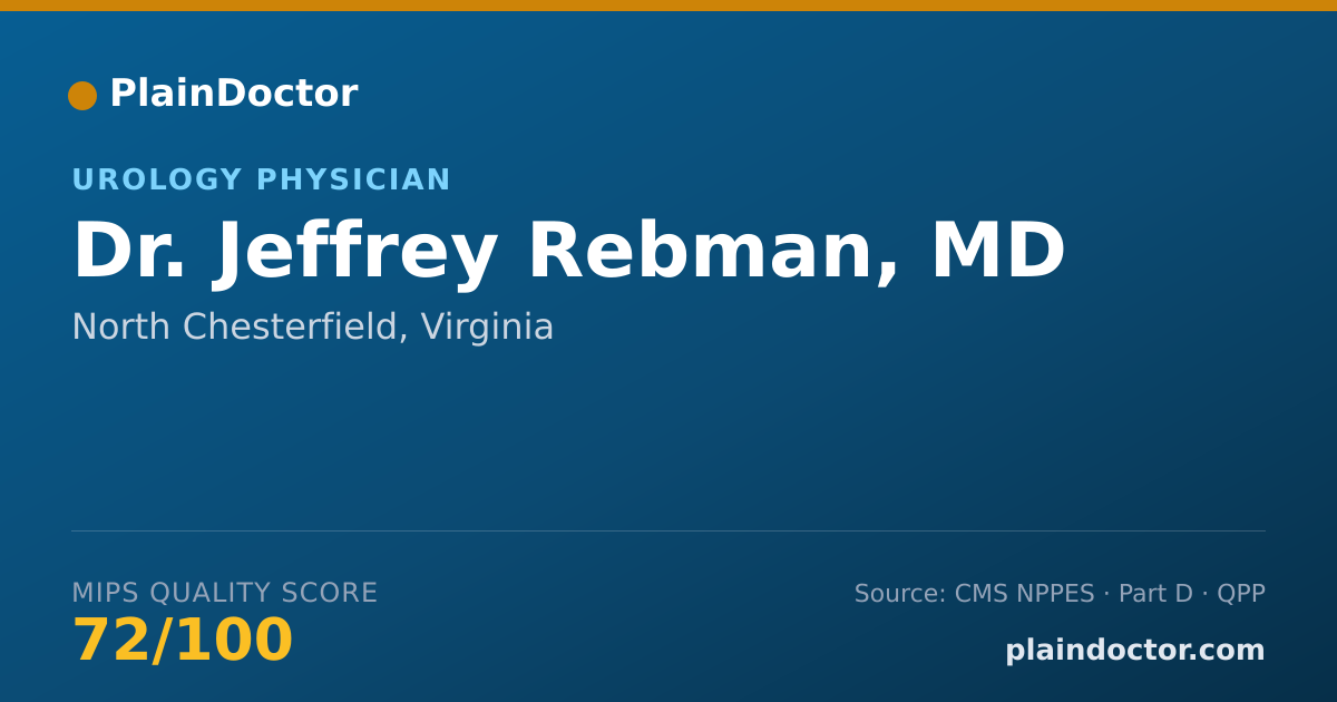 Shareable card for Jeffrey Rebman, MD - Urology Physician, North Chesterfield, VA