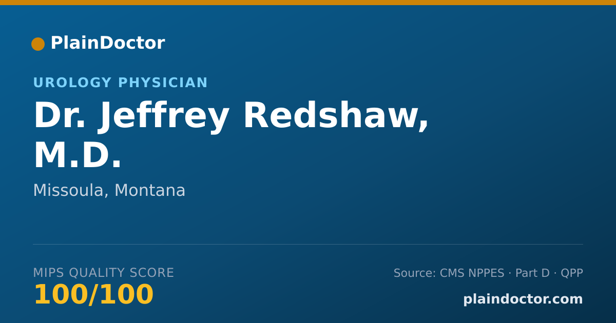 Shareable card for Jeffrey Redshaw, M.D. - Urology Physician, Missoula, MT