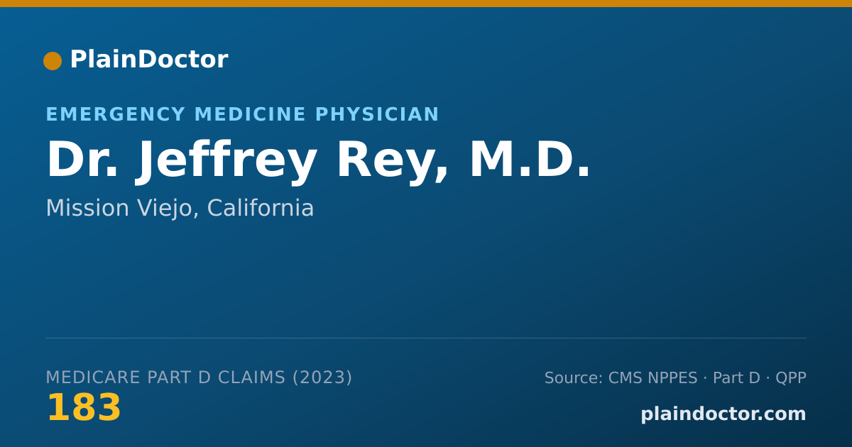 Shareable card for Jeffrey Rey, M.D. - Emergency Medicine Physician, Mission Viejo, CA