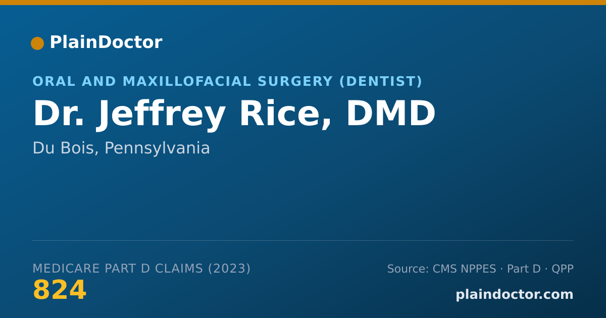 Shareable card for Jeffrey Rice, DMD - Oral and Maxillofacial Surgery (Dentist), Du Bois, PA
