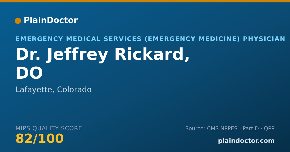 Shareable card for Jeffrey Rickard, DO - Emergency Medicine Physician, Lafayette, CO