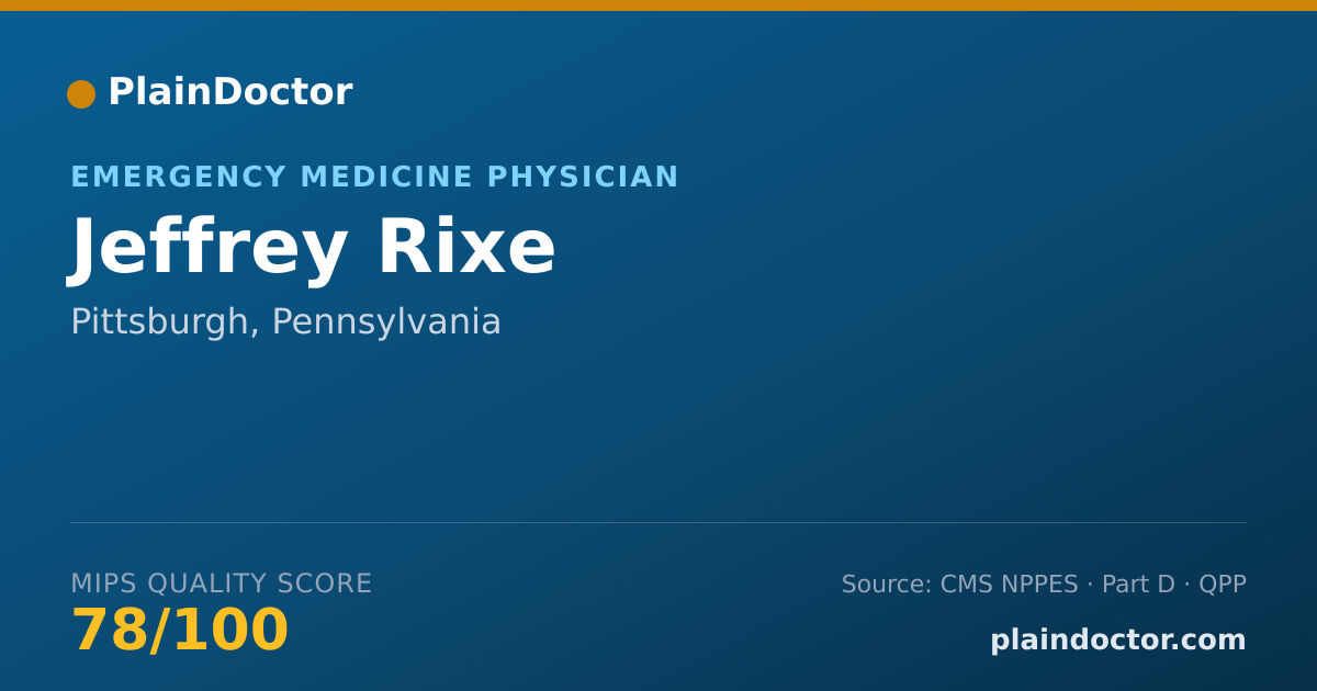 Shareable card for Jeffrey Rixe - Emergency Medicine Physician, Pittsburgh, PA