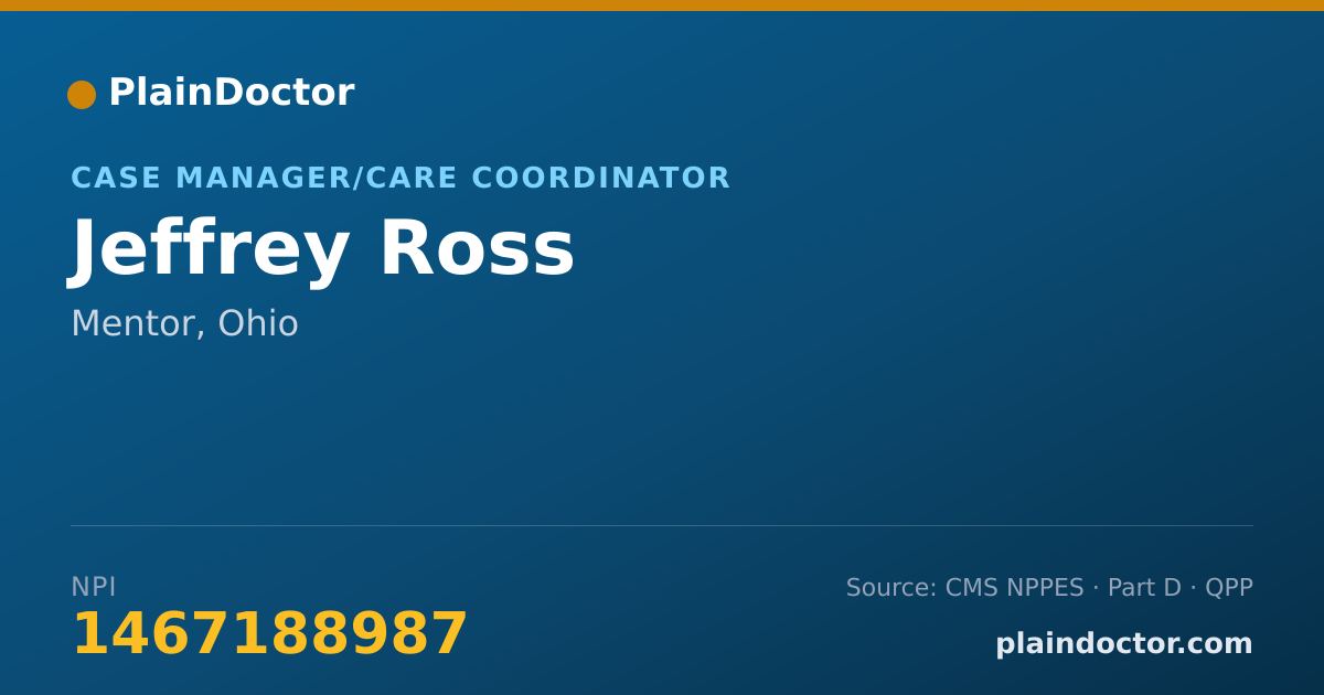 Shareable card for Jeffrey Ross - Case Manager/Care Coordinator, Mentor, OH