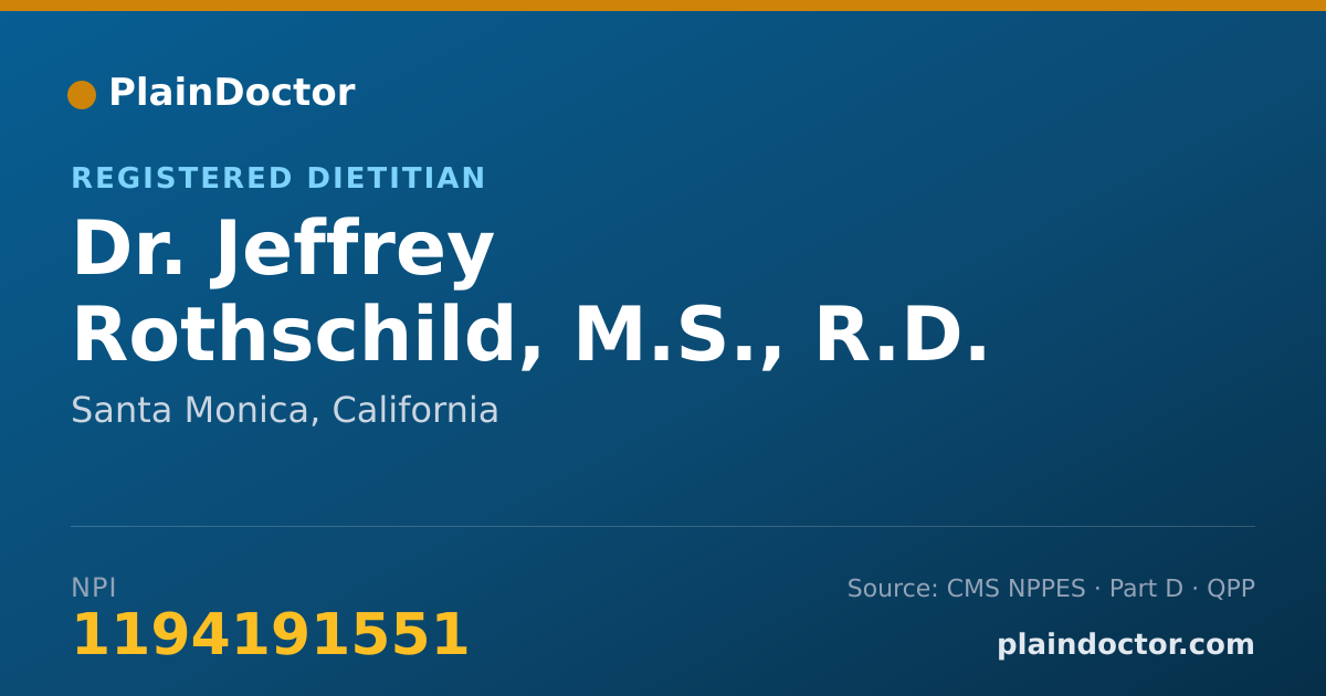 Shareable card for Jeffrey Rothschild, M.S., R.D. - Registered Dietitian, Santa Monica, CA