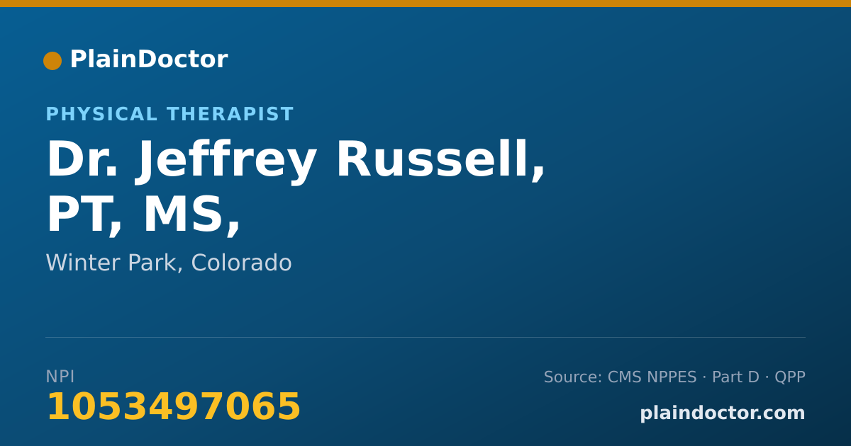 Shareable card for Jeffrey Russell, PT, MS, - Physical Therapist, Winter Park, CO