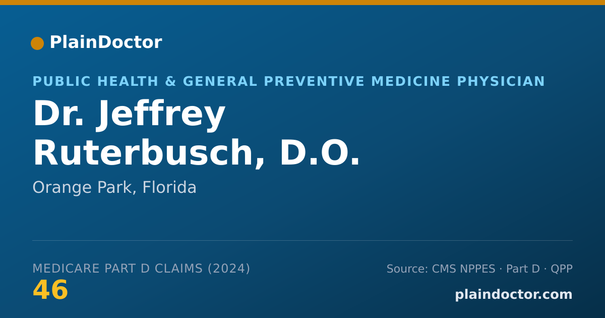 Shareable card for Jeffrey Ruterbusch, D.O. - Sports Medicine (Family Medicine) Physician, Orange Park, FL