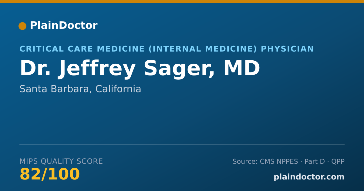 Shareable card for Jeffrey Sager, MD - Critical Care Medicine (Internal Medicine) Physician, Santa Barbara, CA