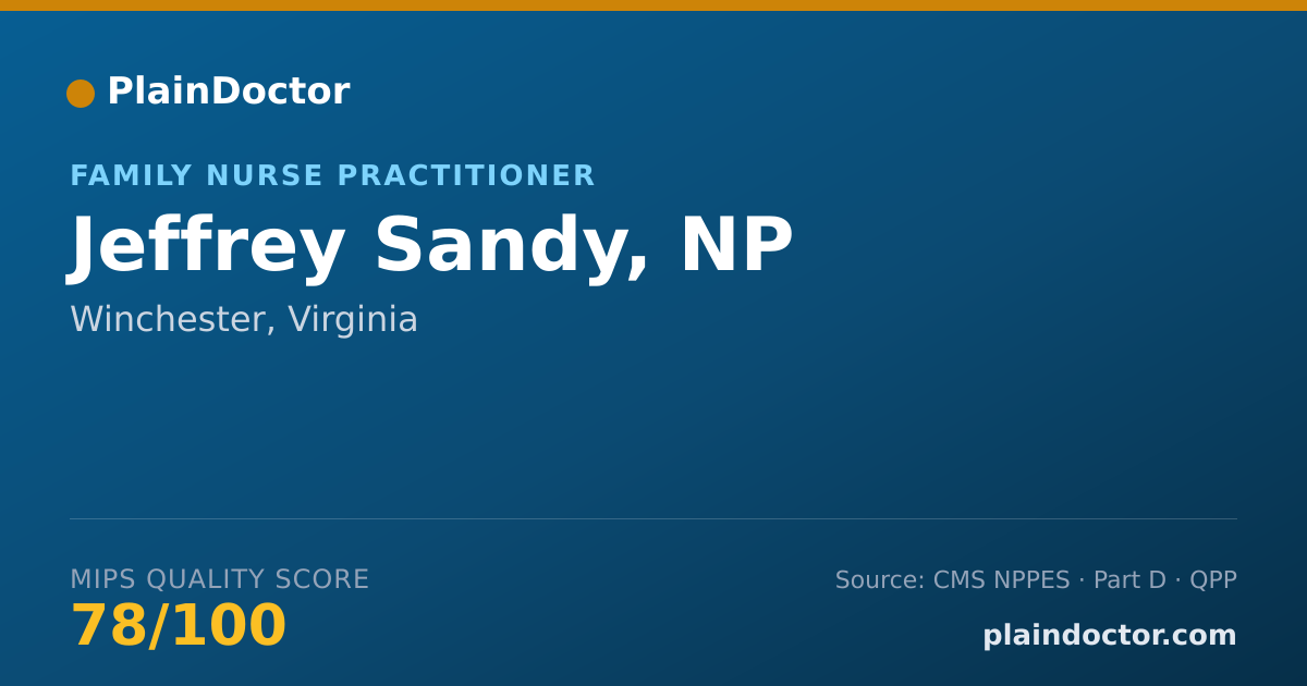 Shareable card for Jeffrey Sandy, NP - Family Nurse Practitioner, Winchester, VA
