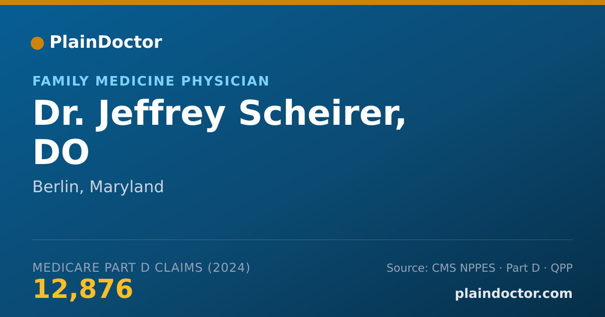Shareable card for Jeffrey Scheirer, DO - Family Medicine Physician, Berlin, MD
