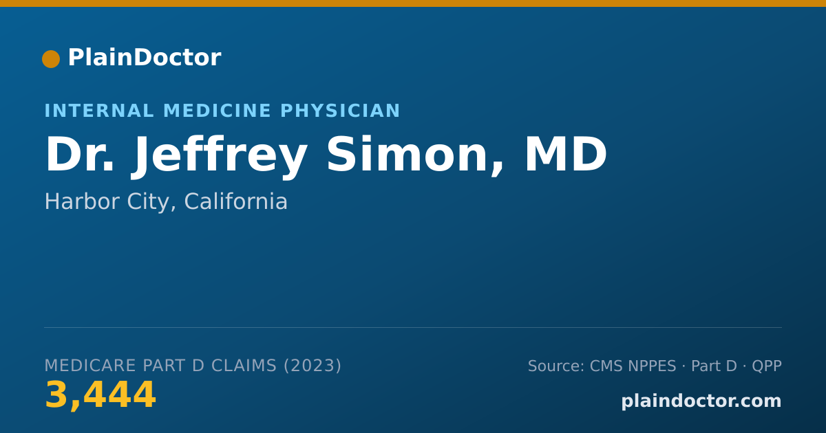 Shareable card for Jeffrey Simon, MD - Internal Medicine Physician, Harbor City, CA