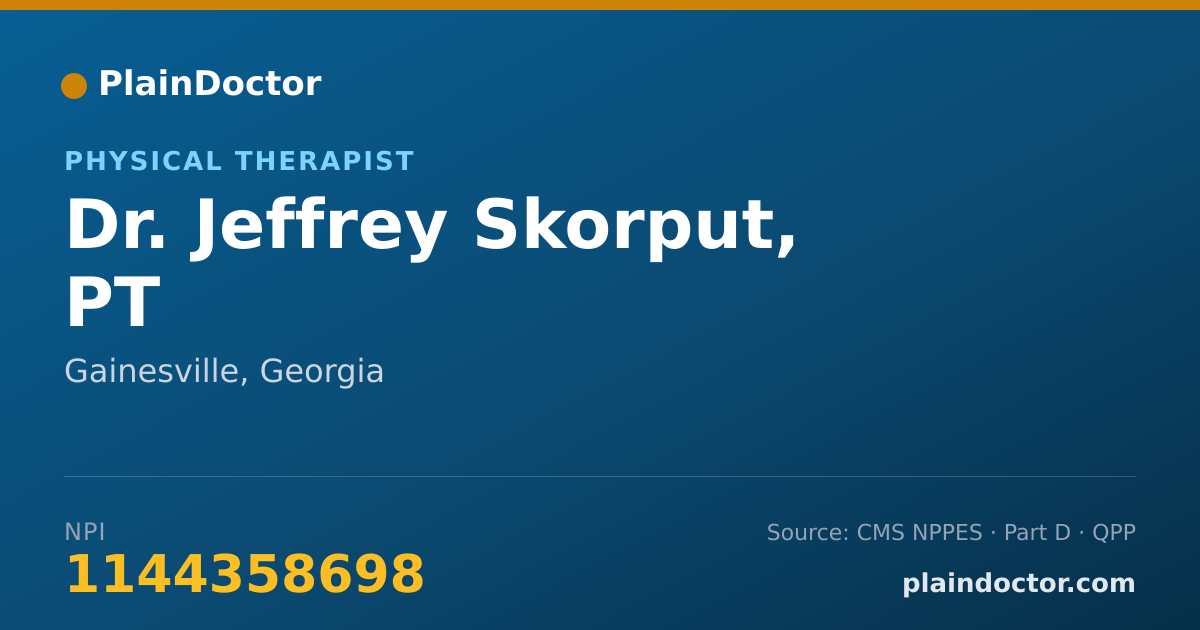 Shareable card for Jeffrey Skorput, PT - Physical Therapist, Gainesville, GA