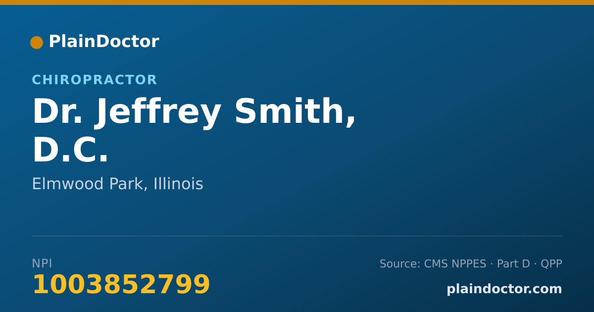 Shareable card for Jeffrey Smith, D.C. - Chiropractor, Elmwood Park, IL