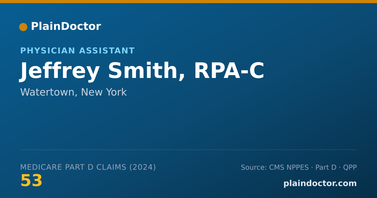 Shareable card for Jeffrey Smith, RPA-C - Physician Assistant, Watertown, NY