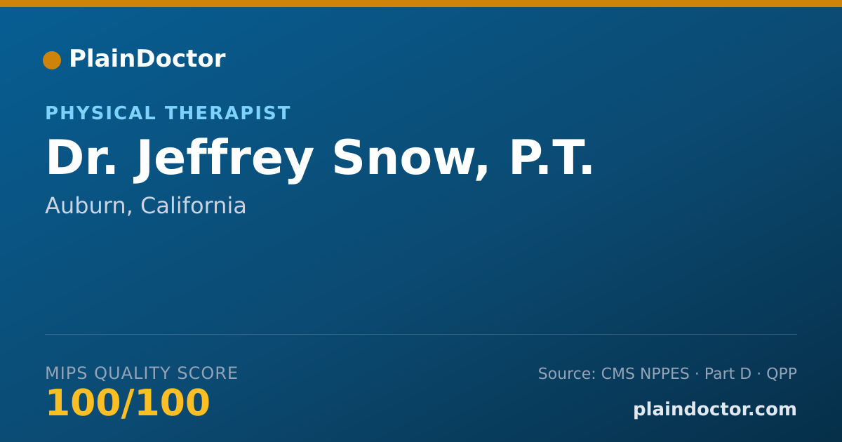 Shareable card for Jeffrey Snow, P.T. - Physical Therapist, Auburn, CA