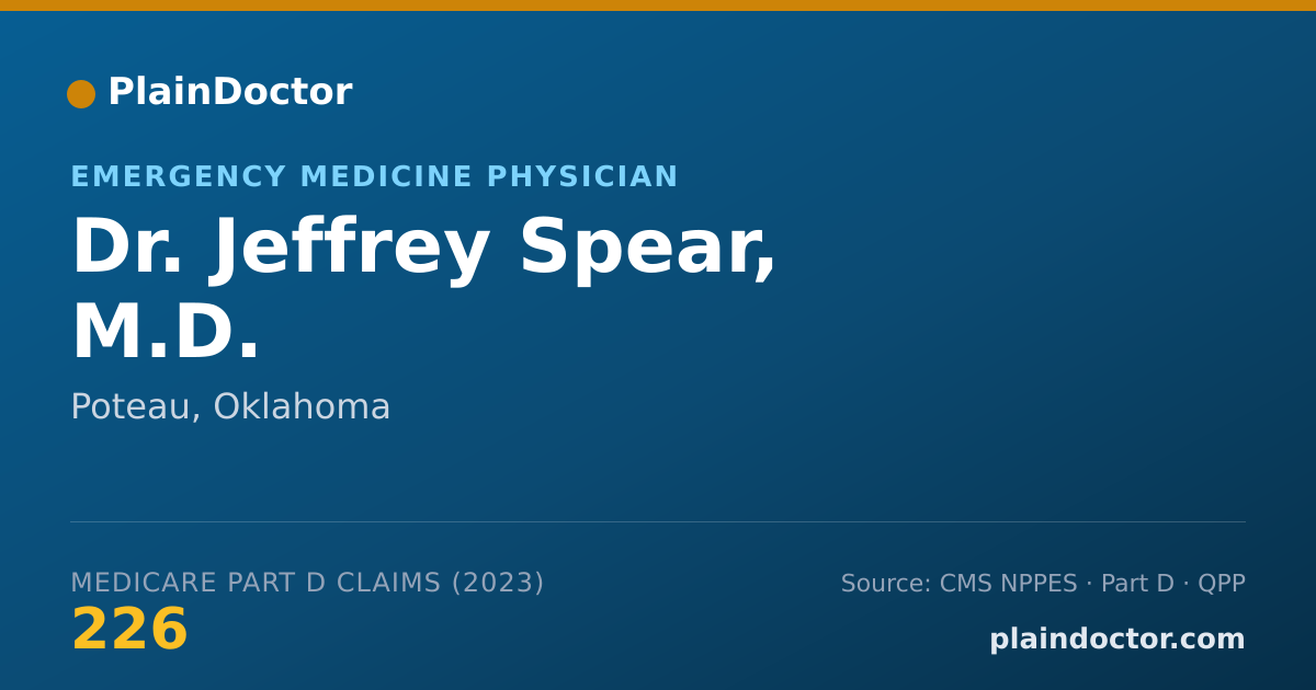 Shareable card for Jeffrey Spear, M.D. - Emergency Medicine Physician, Poteau, OK