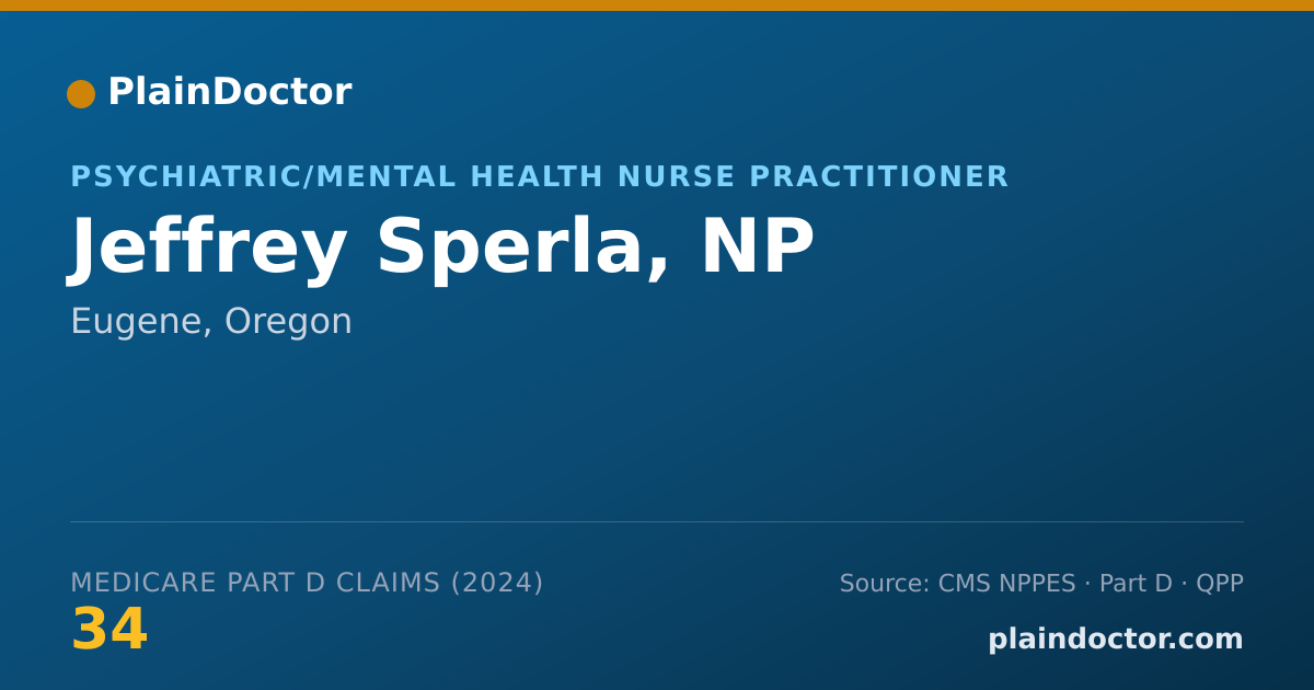 Shareable card for Jeffrey Sperla, NP - Psychiatric/Mental Health Nurse Practitioner, Eugene, OR