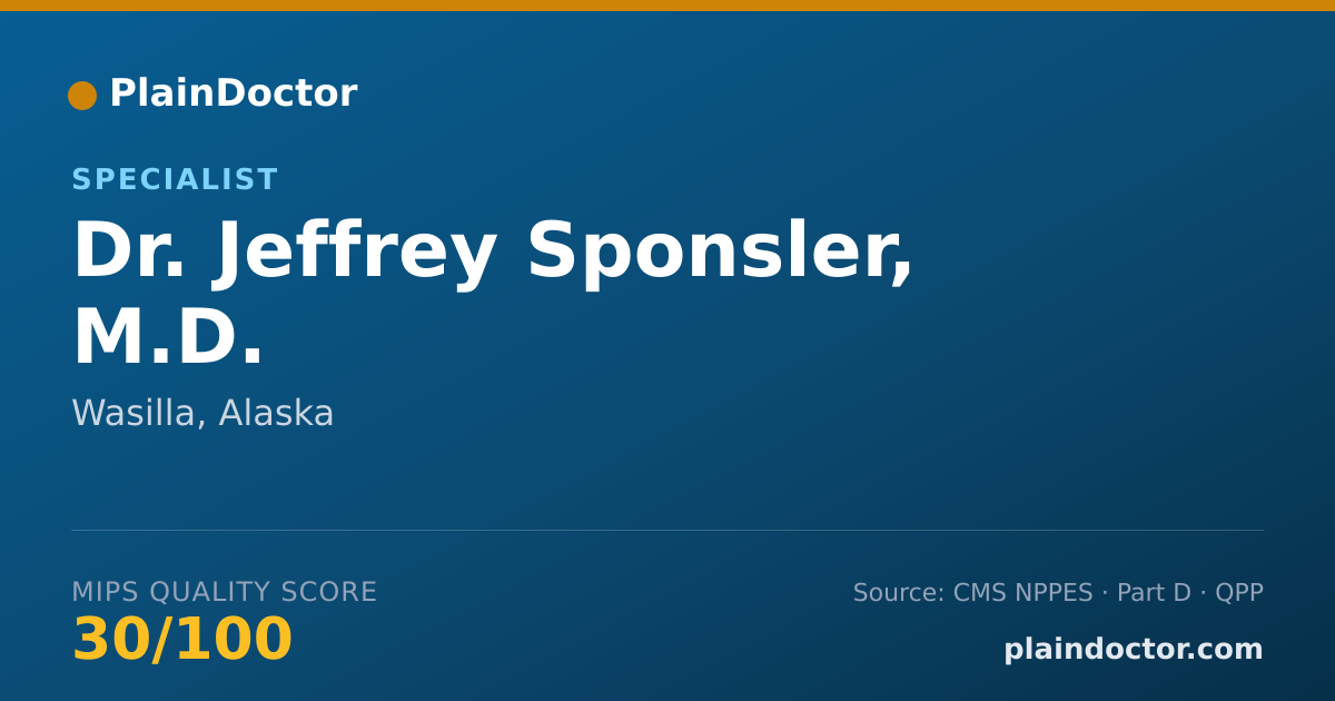 Shareable card for Jeffrey Sponsler, M.D. - Specialist, Wasilla, AK