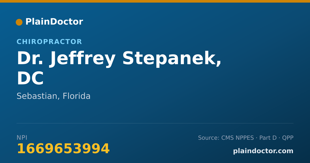 Shareable card for Jeffrey Stepanek, DC - Chiropractor, Sebastian, FL