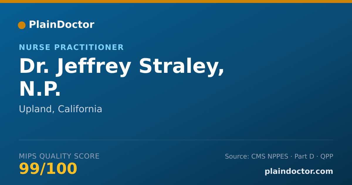 Shareable card for Jeffrey Straley, N.P. - Nurse Practitioner, Upland, CA