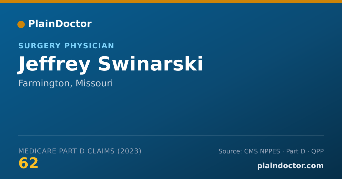Shareable card for Jeffrey Swinarski - Surgery Physician, Farmington, MO